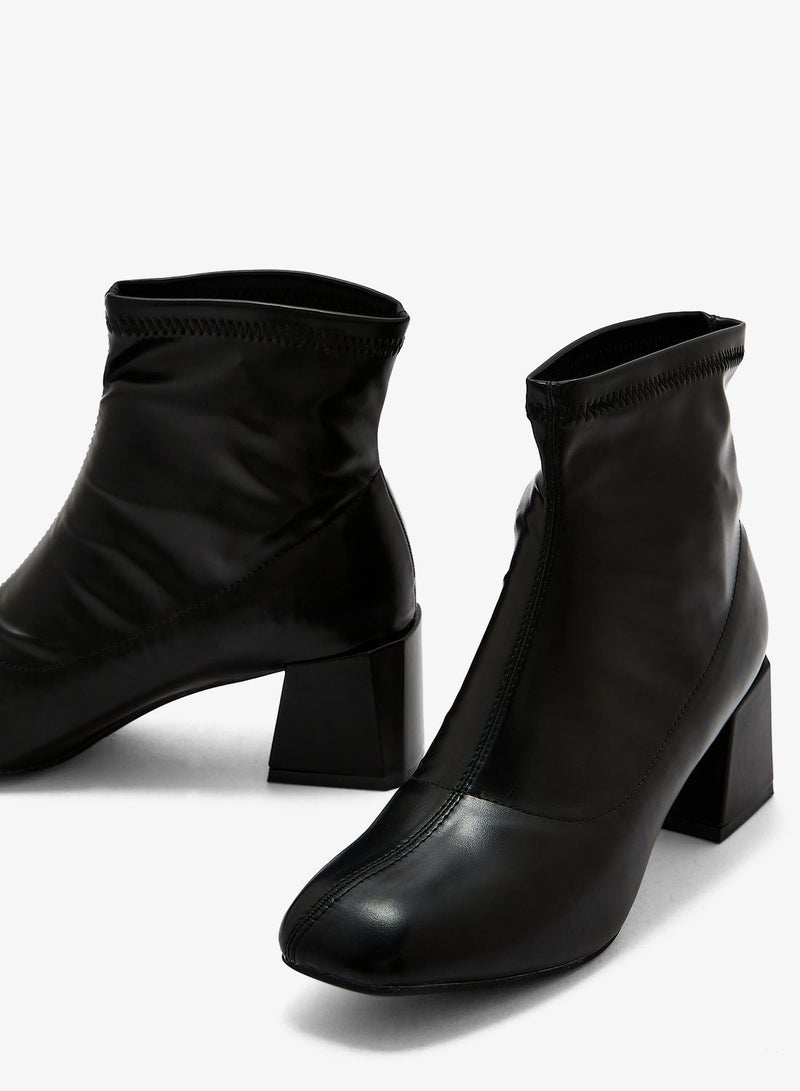 ELLA Rounded Point Sock Ankle Boot - Image 4