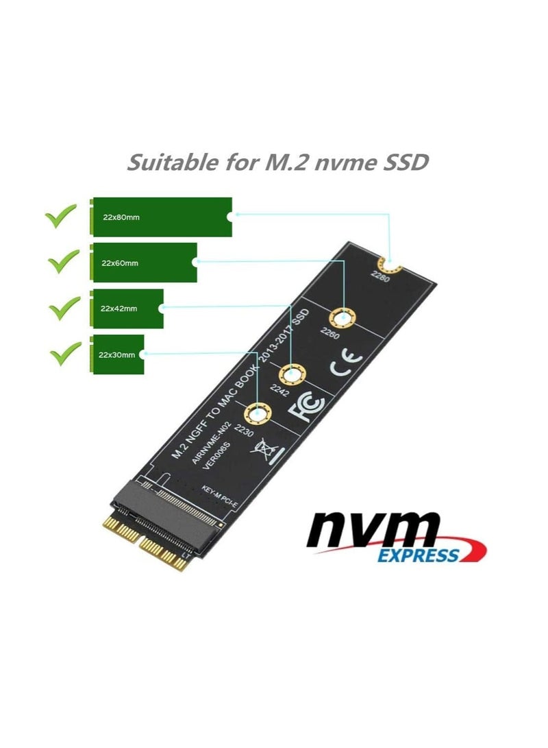 Atzin M.2 NVMe SSD to 12+16 Pin Upgrade Adapter for MacBook Air (2013-2017 Year) A1465 A1466 and Mac Pro (Late 2013-2015 Year) (EPL-404HS-2pcs) - Image 5