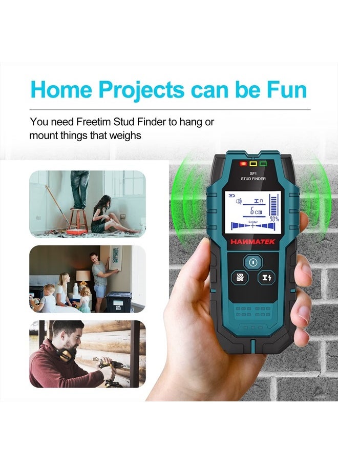 Stud Finder Wall Scanner Detector with Pro Smart Sensor, Audio Alarm and HD LCD Display, 5 in 1 Upgrade Wood Exact Mode Stud Finder Tool for The Center Edge of Metal, Studs, AC Wire,Pipe