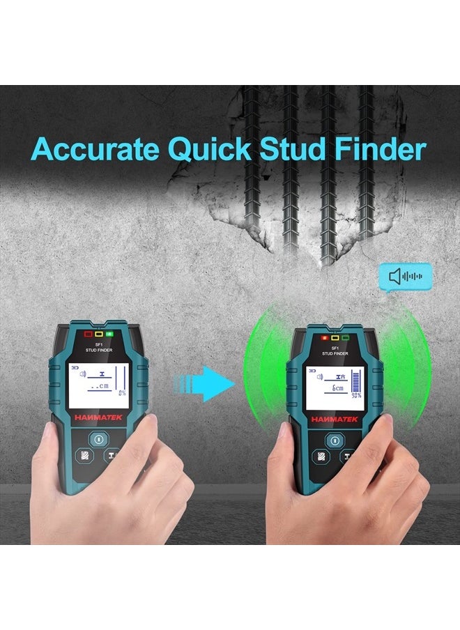Stud Finder Wall Scanner Detector with Pro Smart Sensor, Audio Alarm and HD LCD Display, 5 in 1 Upgrade Wood Exact Mode Stud Finder Tool for The Center Edge of Metal, Studs, AC Wire,Pipe