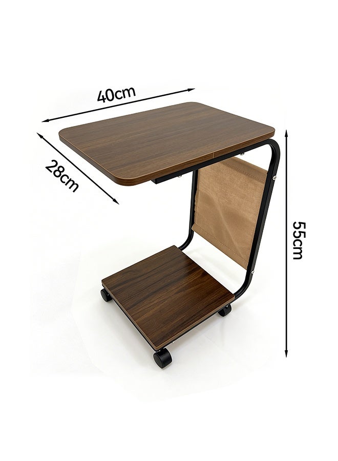 Migue home Modern Coffee Table and Side Table for Living Room or Bedroom, Easy Assembly,40cm L x 28cm W x 55cm H, Walnut Color - Image 5