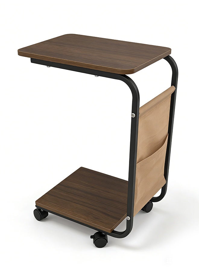 Migue home Modern Coffee Table and Side Table for Living Room or Bedroom, Easy Assembly,40cm L x 28cm W x 55cm H, Walnut Color - Image 2