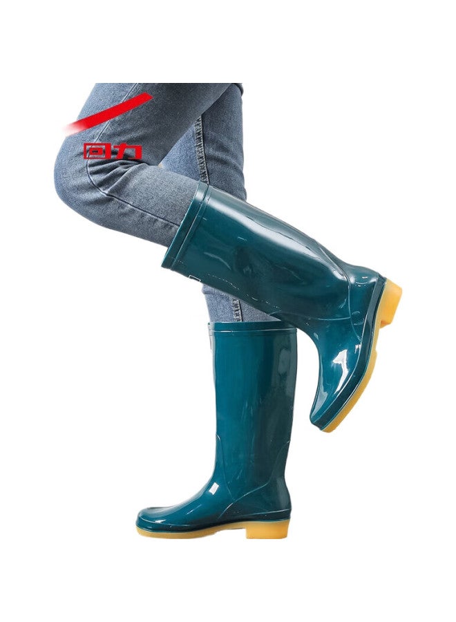 Warrior Women'S Rain Shoes Adult Rain Boots Waterproof Shoes Rubber Shoe Covers Water Boots Hxl13-B Dark Green High Tube 39 - Image 3