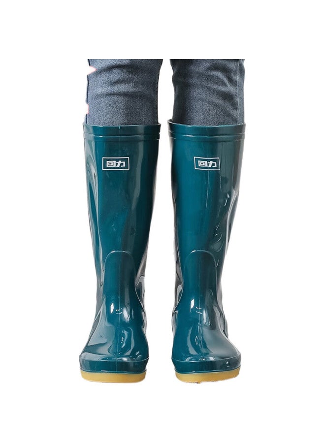 Warrior Women'S Rain Shoes Adult Rain Boots Waterproof Shoes Rubber Shoe Covers Water Boots Hxl13-B Dark Green High Tube 39 - Image 1