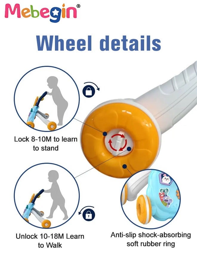 MEBEGIN 2 in 1 Baby Walker with Fun-filled Activity Panel, Multifunctional Push Along Walker with Drawing Board, Music Walker for Toddler, Early Educational Child Activity Center, Ideal Support for Babies' First Steps - Image 4