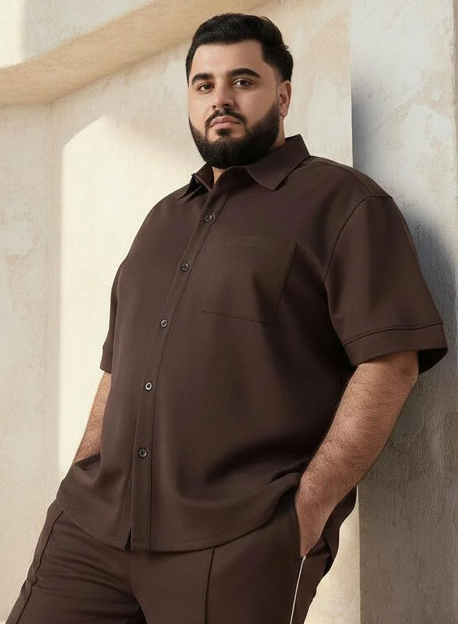 Maxim Men Regular Fit Collared Short Sleeve Shirt