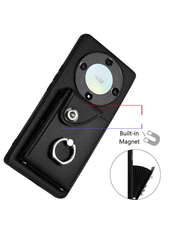 Zaboon Case For Honor X9a / Magic5 Lite Organ Card Bag Ring Holder PU Phone Case  - Image 4