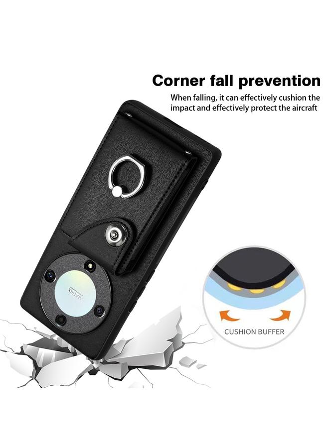 Zaboon Case For Honor X9a / Magic5 Lite Organ Card Bag Ring Holder PU Phone Case  - Image 5