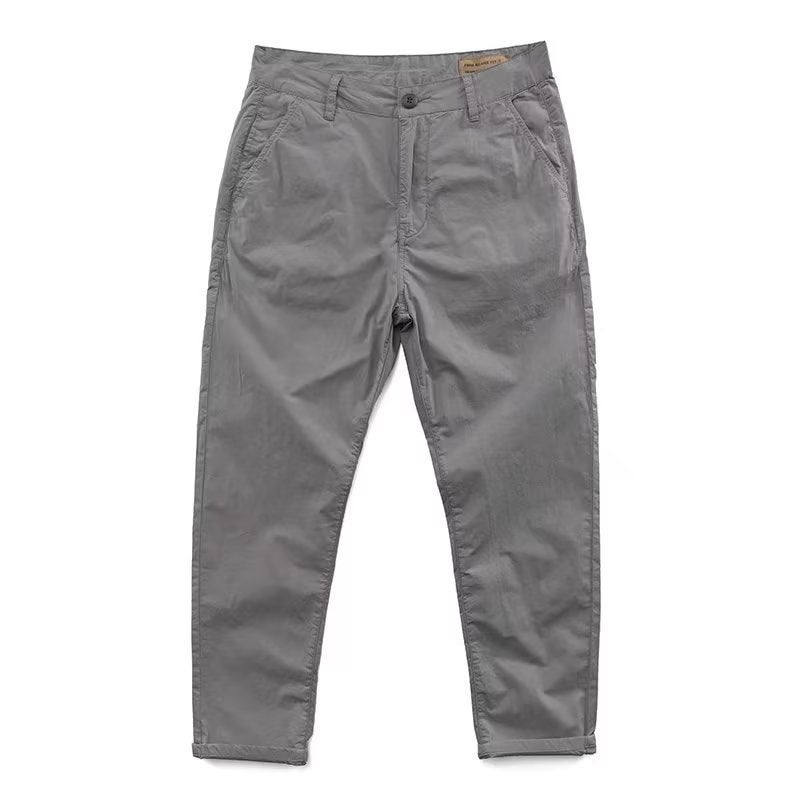 2023 Crock Pants Micro-elastic Khaki Durable Work Casual Pants Retro Washed American Long Pants Solid Color Mens Pants Khaki - Image 3