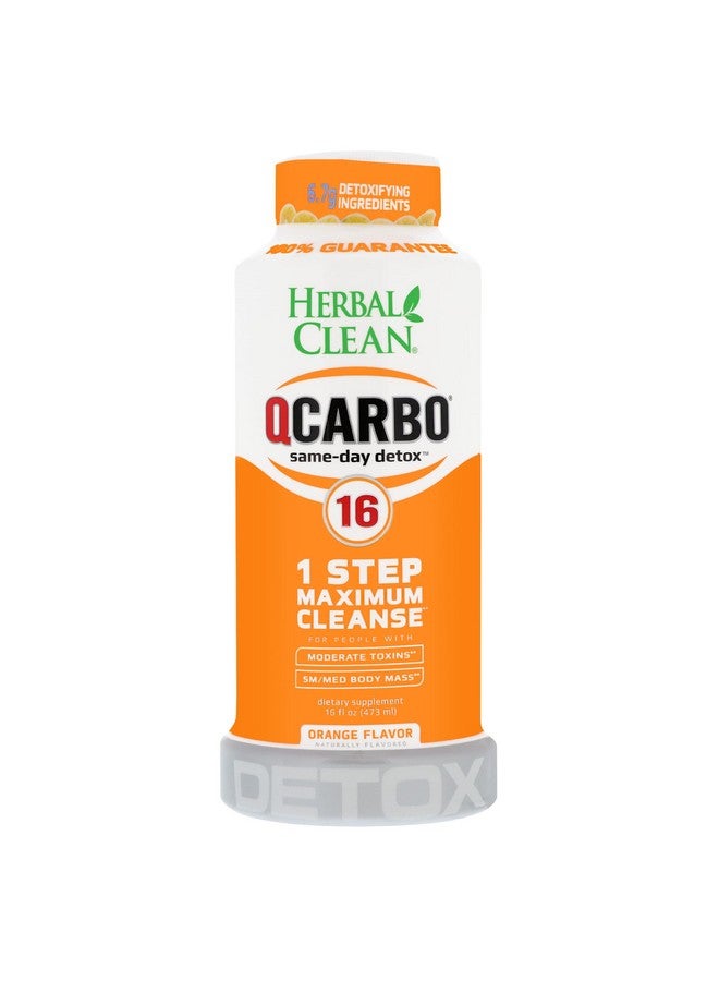 Herbal Clean - QCarbo16 Same-Day Detox Drink, Orange, (16 fl oz) - Image 1