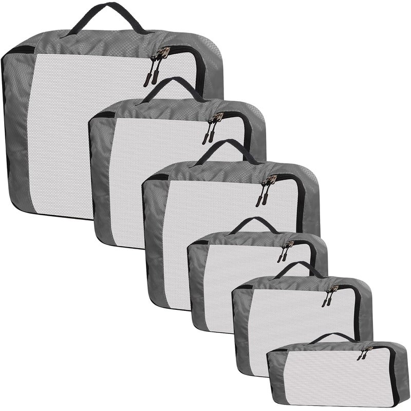 Sellus Sellus Kumbh Special Packing Cubes Travel Organizer Pouch Packing Bags for Travelling Travel Pouches for Women Pouch for Men Cloth Bag for Travel Set Of 61L2M2S1Slim Grey - Image 1