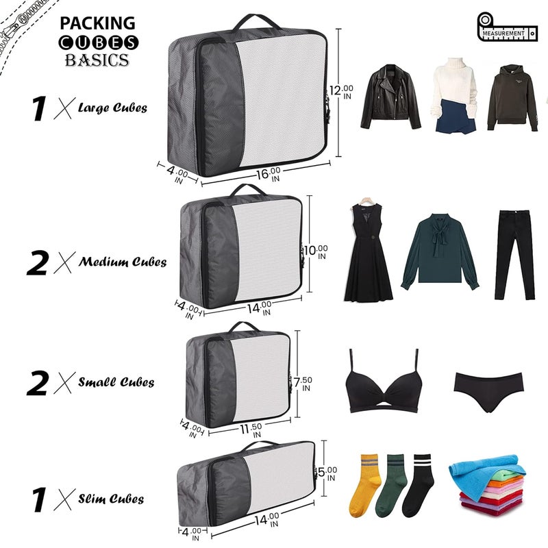 Sellus Sellus Kumbh Special Packing Cubes Travel Organizer Pouch Packing Bags for Travelling Travel Pouches for Women Pouch for Men Cloth Bag for Travel Set Of 61L2M2S1Slim Grey - Image 2