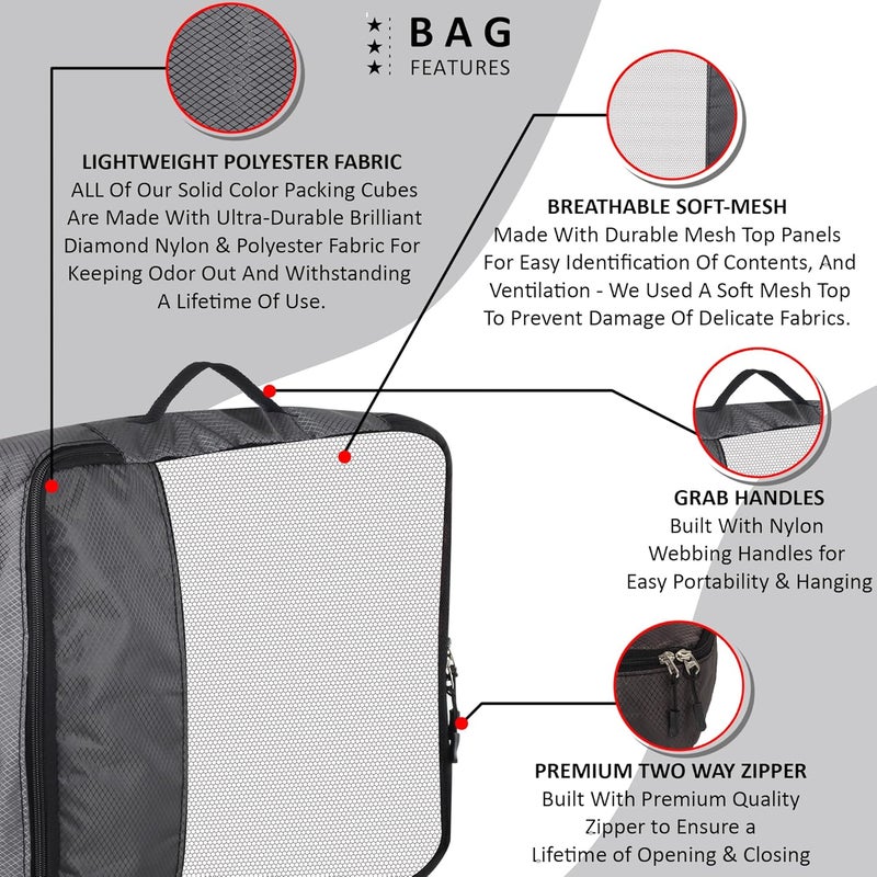 Sellus Sellus Kumbh Special Packing Cubes Travel Organizer Pouch Packing Bags for Travelling Travel Pouches for Women Pouch for Men Cloth Bag for Travel Set Of 61L2M2S1Slim Grey - Image 3
