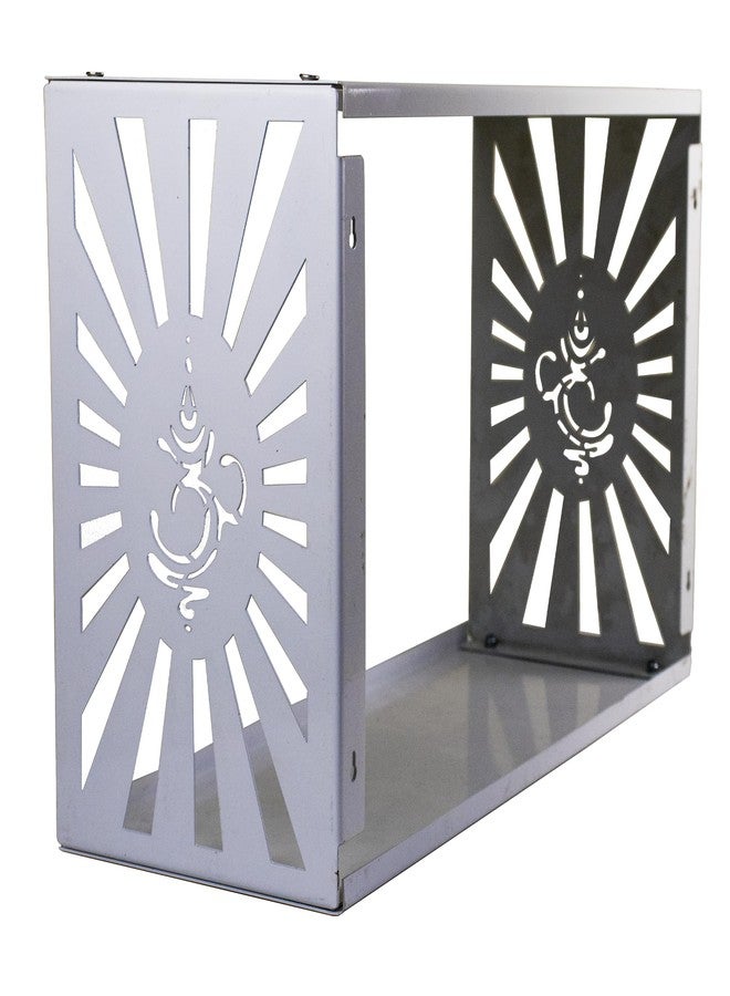 Spillbox صندوق معدني للصلاة المنزلية | رف معدني أبيض | يُثبت على الحائط | سهل التركيب بالبراغي | معبد منزلي لغرفة الصلاة | حامل للصلاة | ماندير (حامل أوم أبيض) - Image 2