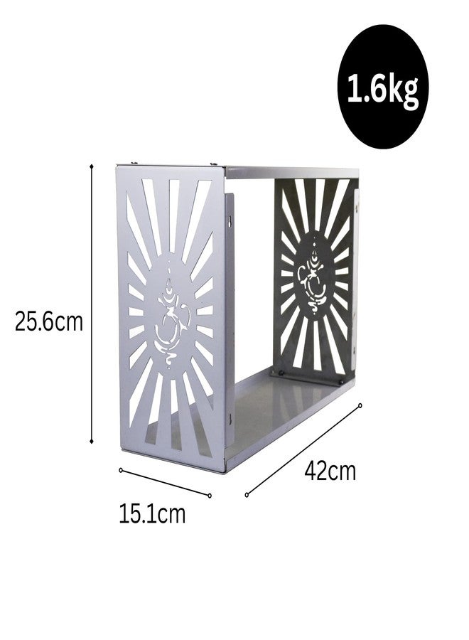 Spillbox صندوق معدني للصلاة المنزلية | رف معدني أبيض | يُثبت على الحائط | سهل التركيب بالبراغي | معبد منزلي لغرفة الصلاة | حامل للصلاة | ماندير (حامل أوم أبيض) - Image 4