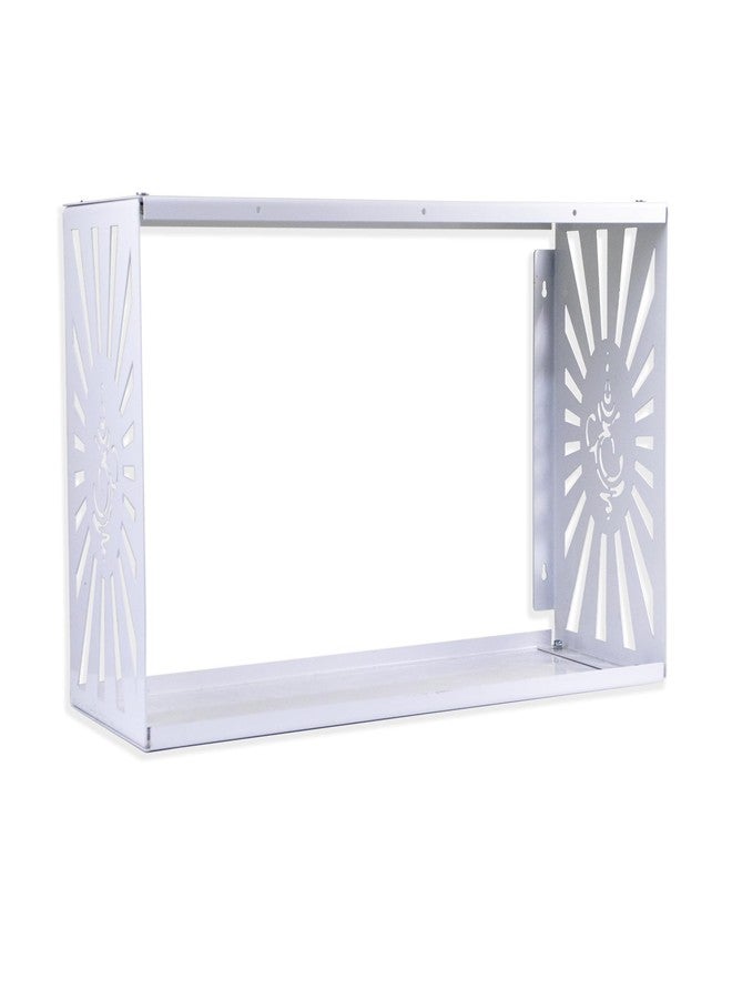 Spillbox صندوق معدني للصلاة المنزلية | رف معدني أبيض | يُثبت على الحائط | سهل التركيب بالبراغي | معبد منزلي لغرفة الصلاة | حامل للصلاة | ماندير (حامل أوم أبيض) - Image 5