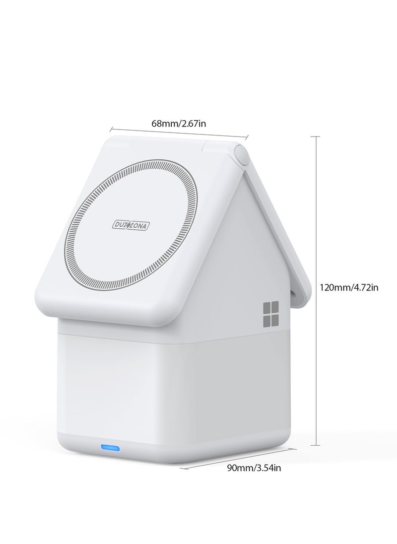 DUZZONA - 4-in-1 15W Magnetic Wireless Charger for iPhone, Apple Watch, AirPods, and Ambient Light | Fast Charging, Foldable Design, Multiple Device Compatibility, Smart Touch Control - Image 1