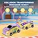 Gkiozu Magnetic Dinosaur Car Toy 2 in 1 Crash Transform Vehicle to Dino No Battery Needed for Kids Age 312 Birthday Gift Yellow - Image 4