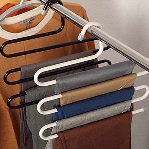 CoolKart Stainless Steel SType Magic MultiPurpose 5 Layer Clothes Organizer Black 4 - Image 1