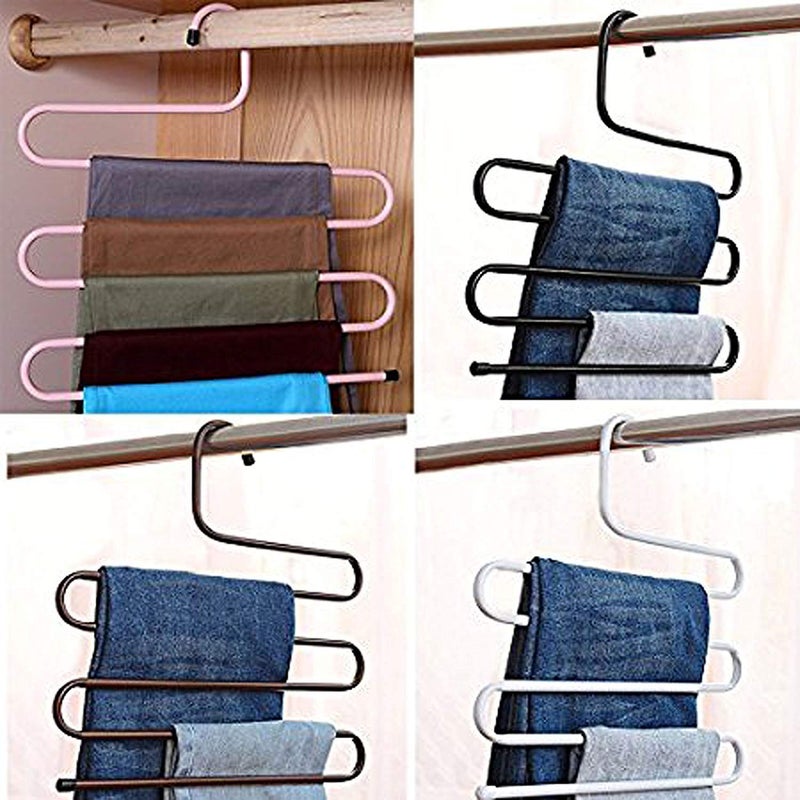 CoolKart Stainless Steel SType Magic MultiPurpose 5 Layer Clothes Organizer Black 4 - Image 5