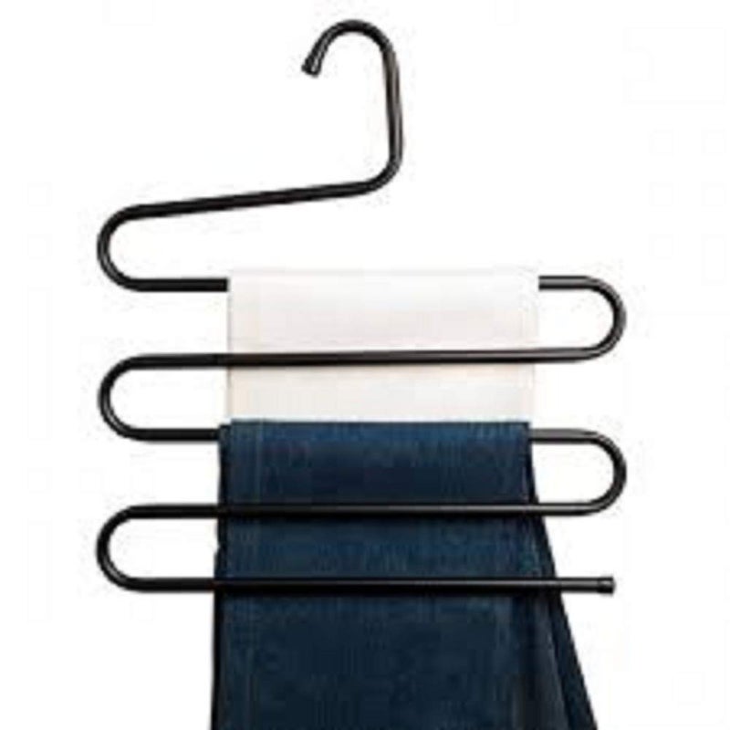 CoolKart Stainless Steel SType Magic MultiPurpose 5 Layer Clothes Organizer Black 4 - Image 3