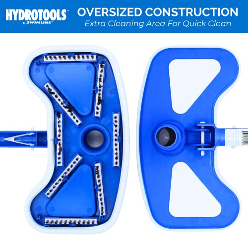 Swimline ملحق رأس مكنسة حمام السباحة اليدوي من SWIMLINE HYDROTOOLS للحمامات الأرضية والحمامات فوق الأرض | رأس مكنسة حمام السباحة ذو شكل فراشة مع شعيرات | خرطوم دوار 1-1/4 أو 1-1/2 بوصة | تنظيف الحطام 8131 - Image 4