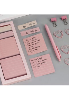 Excefore Pink Sticky Notes Set, Portable Macaron Sticky Notes, 240 Sheets Lined Pastel Sticky Note Pads , Self-Stick Index Tabs Flag Organizer for Planner, Journal, Calendar, School, Office Supplies (Pink)  - Image 4