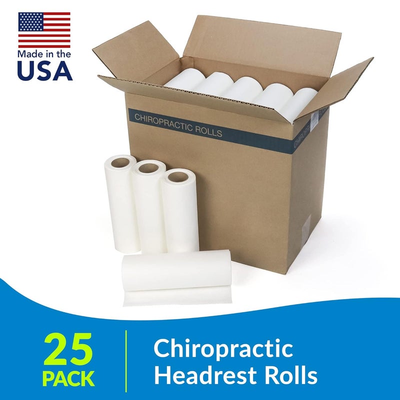 Tidi 508 Avalon Single-Use Chiropractic Headrest Paper Roll, White, 8.5” x 225’ (Pack of 25) ― Premium Smooth Paper ― Hygienic Barrier ― for Chiropractic Offices & More ― Medical Supplies - Image 2