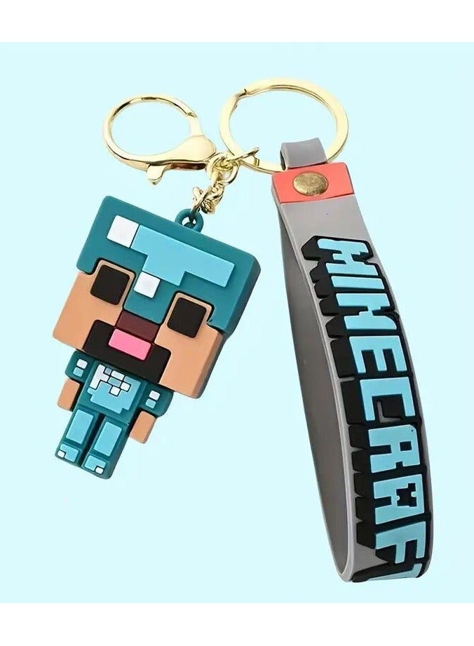 ماين كرافت ميدالية مفاتيح لشخصية ستيف من سلسلة العاب ماين كرافت مناسبة للحقائب