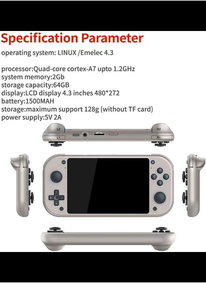 Generic - Handheld Game Console, M17 4.3-inch 64G Retro Handheld Pandora Game Console with 20000 Games - Image 1