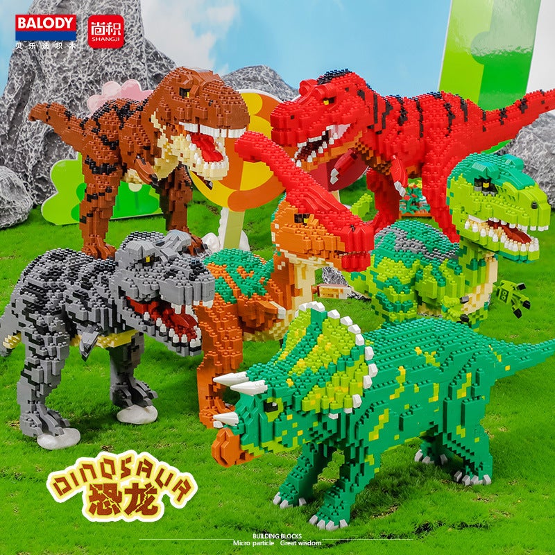 بلودي بلودي كتل بناء ميكرو-جزيئية سلسلة الديناصورات ألعاب تعليمية للأولاد مهارات عملية - Image 2