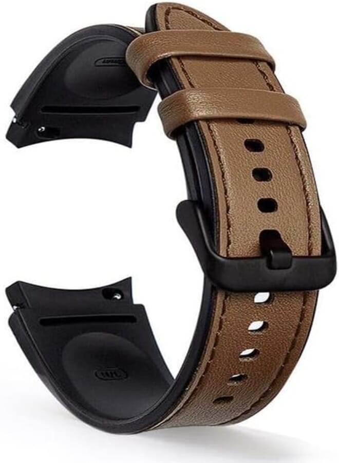 Next Store Compatible with Samsung Galaxy Watch 4/5 Classic Premium Leather Strap with Stainless Steel Metal Quick Lock