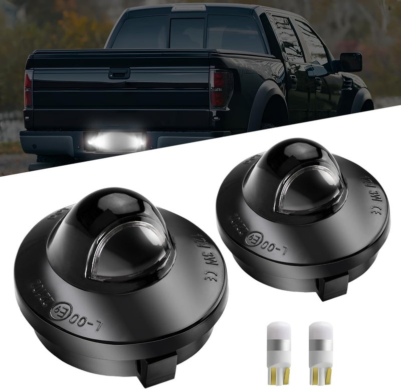 LESAUCE LED License Plate Lights Tag Light Lamp Assembly Compatible with Ford F150 F250 F350 F450 F550 Super Duty Ranger Explorer Bronco Excursion Expedition, 6000K White, Pack of 2 - Image 1