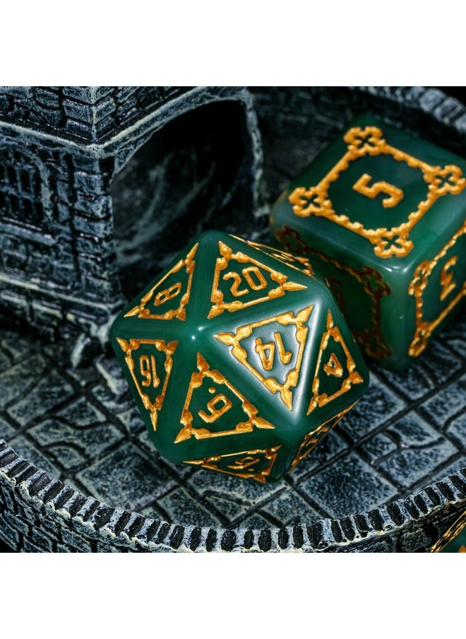 cusdie cusdie 7 Pcs 25mm Giant DND Dice with Dragon Eye Dice Bag, Polyhedral Dice Set, D&D Dice for Dungeons and Dragons Pathfinder RPG(Green)  - Image 5
