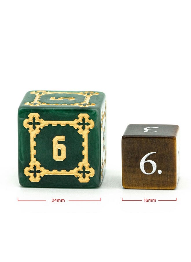 cusdie cusdie 7 Pcs 25mm Giant DND Dice with Dragon Eye Dice Bag, Polyhedral Dice Set, D&D Dice for Dungeons and Dragons Pathfinder RPG(Green)  - Image 2