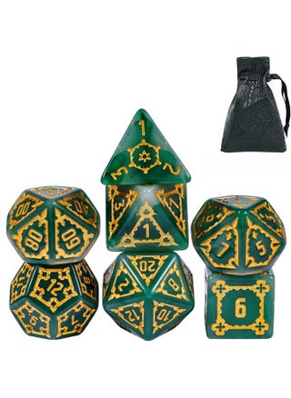 cusdie 7 Pcs 25mm Giant DND Dice with Dragon Eye Dice Bag, Polyhedral Dice Set, D&D Dice for Dungeons and Dragons Pathfinder RPG(Green) - pzsku/Z6BF5F4F16F4934968810Z/45/1750156057/e80251a5-b711-4188-b6f6-c9cea766243d