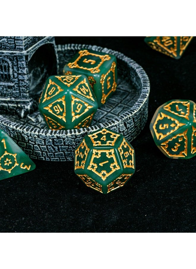 cusdie cusdie 7 Pcs 25mm Giant DND Dice with Dragon Eye Dice Bag, Polyhedral Dice Set, D&D Dice for Dungeons and Dragons Pathfinder RPG(Green)  - Image 4
