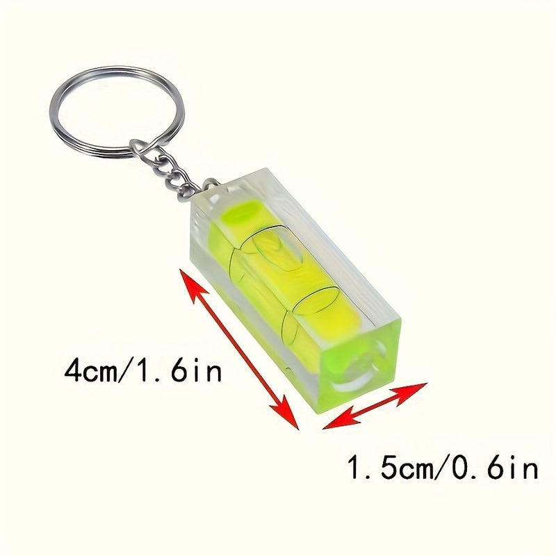 Green 4 Pack Acrylic Mini Level Keychain for Layout Measurement Pocket Tool - Image 2