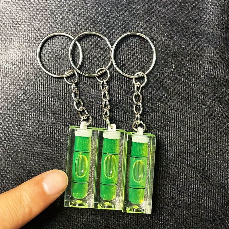Green 4 Pack Acrylic Mini Level Keychain for Layout Measurement Pocket Tool - Image 3