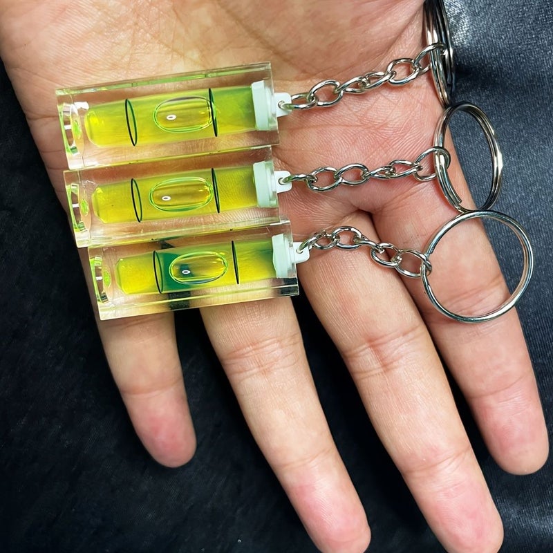 Green 4 Pack Acrylic Mini Level Keychain for Layout Measurement Pocket Tool - Image 5