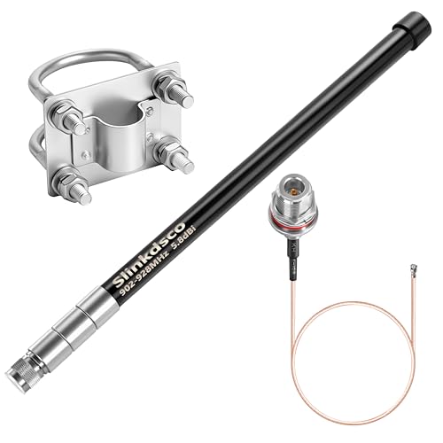 slinkdsco Waterproof 5.8dBi Meshtastic Lora 915MHz Node/Repeaters/Module Devices Fiberglass Antenna with N Male Connector & IPEX/u.fl Adapter Cable, Slinkdsco - Image 1