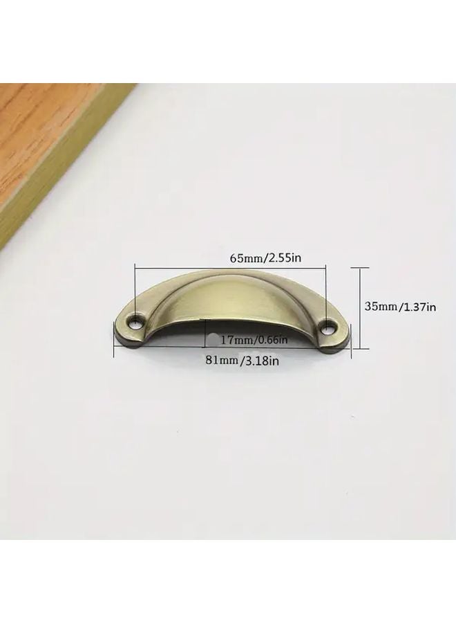 12pcs Silvery Vintage Metal Cabinet Handles Half Circle Drawer Pulls Set - Image 4