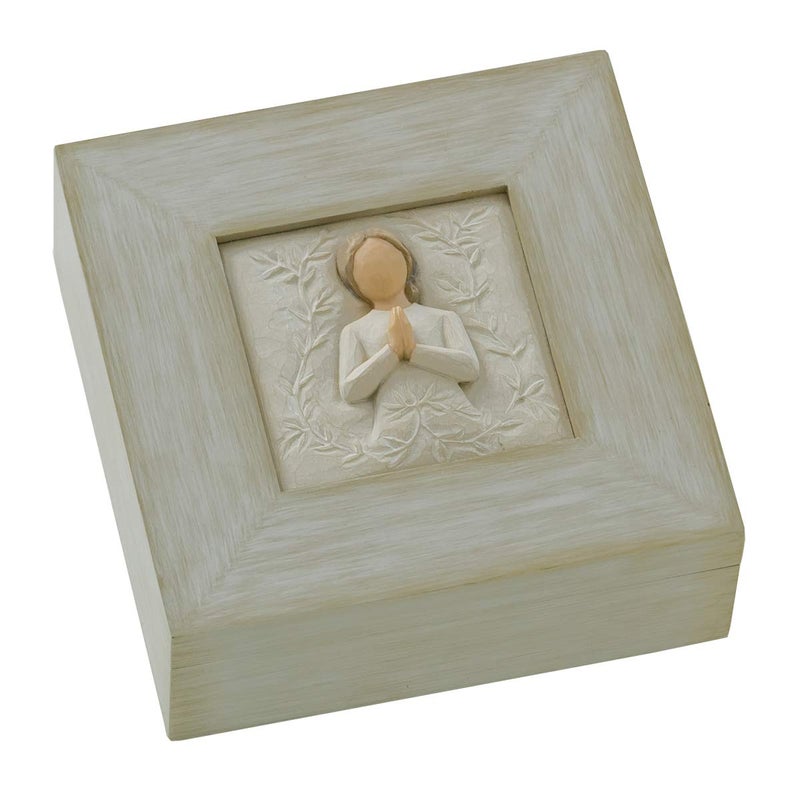 Willow Tree a tree a prayer Memory Box May you find strength beauty and peace each day Sculpted Angel Message of Love  Friendship For Jewelry Keys Notes Change Rosary Sculpted Memory Box