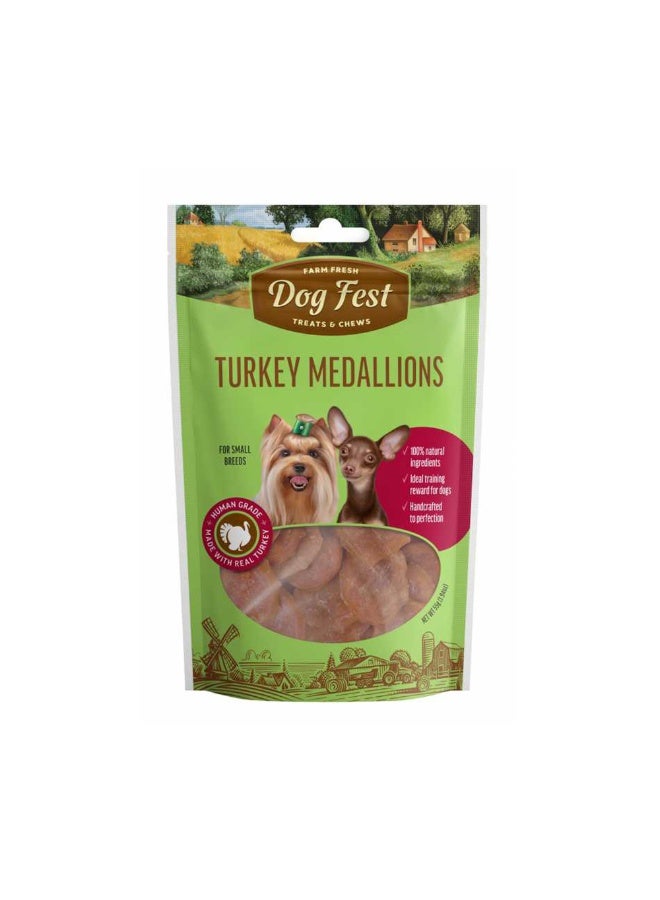Dog Fest Turkey Medallions Small Dog Treats - 55 g