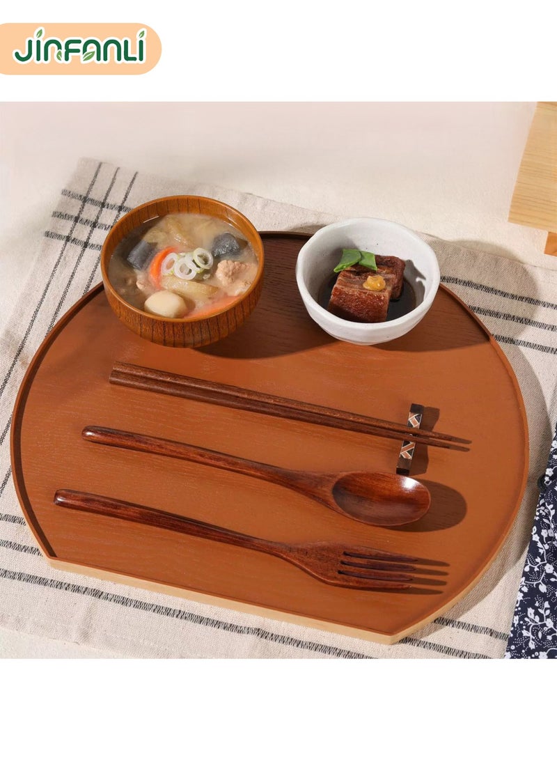 جين فان ل أنا مجموعة أدوات مائدة مكونة من ملعقة وشوكة وعيدان طعام خشبية (مجموعة واحدة) (حقيبة قماشية منقوشة) - Image 4