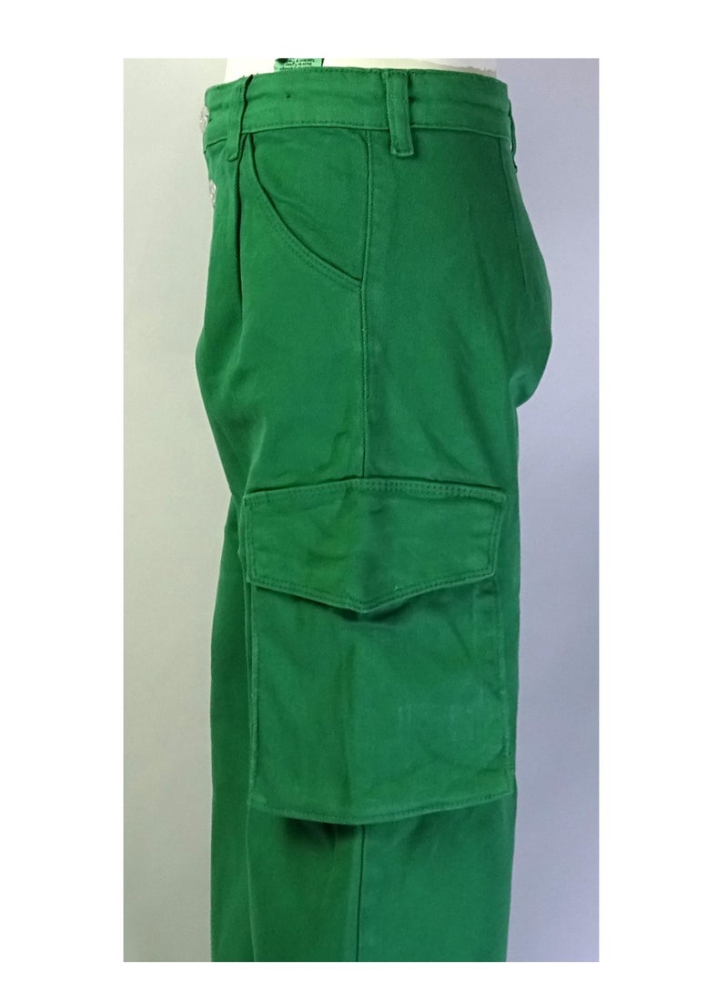 SHELTER "Girls' pants with a buttoned waistband, multiple pockets, and solid colors from the Shelter collection 23022." - Image 4
