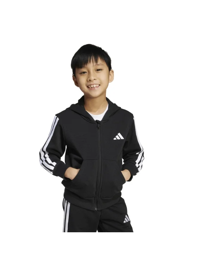 adidas Adidas Lk 3S Fl Fz Hd Black Hooded Track Top Track Tops For Kids