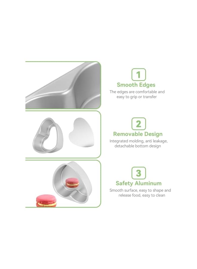 S-TOP Heart Shaped Cake Pan, 8 Inch Aluminium Cake Baking Pans, Muffin Cheesecake Mold Bakeware with Removable Bottom, Nonstick Heart Shaped Molds for Kitchen Birthday Valentine Day Wedding - Image 2