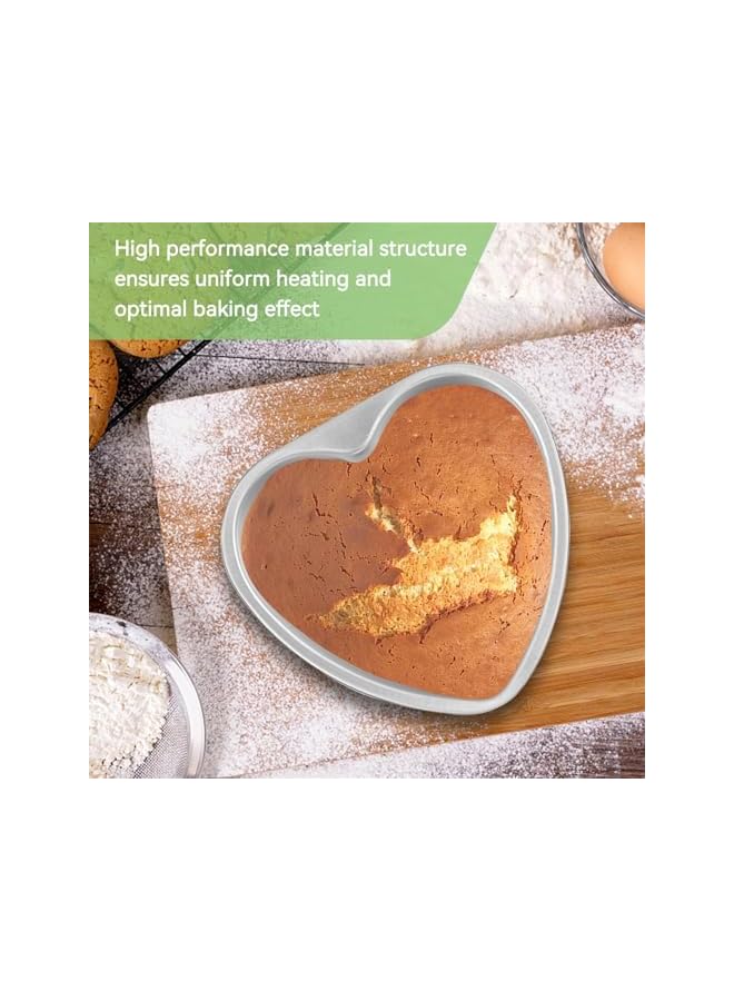 S-TOP Heart Shaped Cake Pan, 8 Inch Aluminium Cake Baking Pans, Muffin Cheesecake Mold Bakeware with Removable Bottom, Nonstick Heart Shaped Molds for Kitchen Birthday Valentine Day Wedding - Image 4