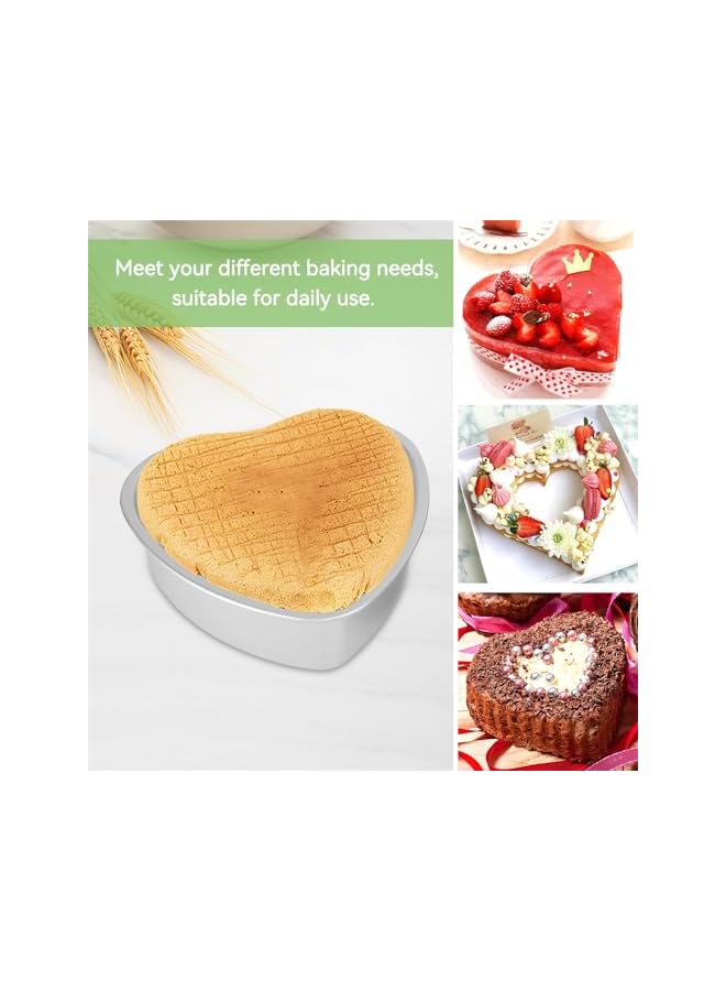 S-TOP Heart Shaped Cake Pan, 8 Inch Aluminium Cake Baking Pans, Muffin Cheesecake Mold Bakeware with Removable Bottom, Nonstick Heart Shaped Molds for Kitchen Birthday Valentine Day Wedding - Image 3